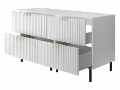 Mueble de lavabo, , 120 (2 x 60) x 77 x 46 cm, tirador dorado, patas negras + Encimera
