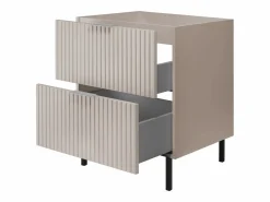 Online Mueble de lavabo, Cashmere, 60 x 77 x 46 cm, tirador plata, patas Negros, sin encimera Beige
