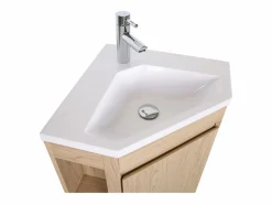 Hot Mueble de lavabo de esquina con patas con lavabo, grifo y mueble con espejo SORRENTO Mueble De Baño Simple