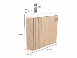 Mueble de lavabo de esquina KODA + juego de grifería