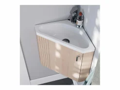 Mueble de lavabo de esquina KODA + juego de grifería