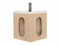Mueble de lavabo de esquina KODA + juego de grifería