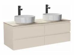 Discount Mueble de lavabo doble suspendido SORRENTO de 120 cm Conjunto De Baño