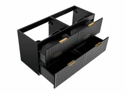 Discount Mueble de lavabo suspendido con acabado acanalado , 120 cm de ancho, Zevara Mueble De Lavabo