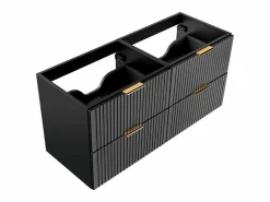 Discount Mueble de lavabo suspendido con acabado acanalado , 120 cm de ancho, Zevara Mueble De Lavabo