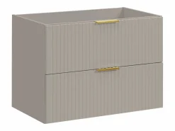 Vente-unique Mueble de lavabo suspendido con acabado acanalado , 80 cm de ancho, ZEVARA