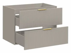 Vente-unique Mueble de lavabo suspendido con acabado acanalado , 80 cm de ancho, ZEVARA