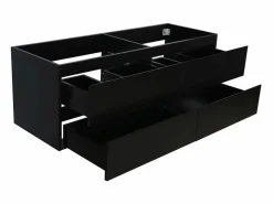 New Mueble de lavabo suspendido SORRENTO de 4 cajones, 120 cm Negro