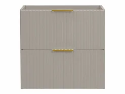 Best Mueble de lavabo suspendido con diseño acanalado, , 60 cm de ancho, Zevara Mueble De Lavabo