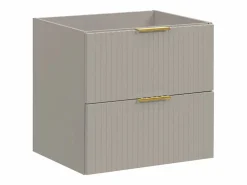 Best Mueble de lavabo suspendido con diseño acanalado, , 60 cm de ancho, Zevara Mueble De Lavabo