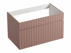 Vente-unique Mueble de lavabo suspendido con acabado acanalado rosa, 80 cm, SATARA