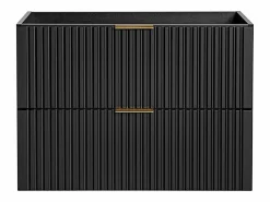 Vente-unique Mueble de lavabo suspendido con acabado ranurado, , 80 cm de ancho, ZEVARA