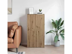 Mueble de oficina con estante, roble artesanal, 60 x 32 x 115 cm