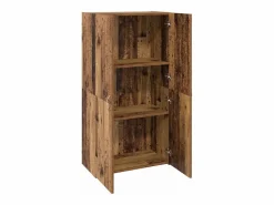 Hot Mueble de oficina con estante de madera antigua 60 x 32 x 115 cm Marru00f3n
