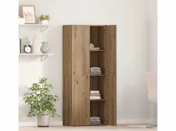 Outlet Mueble de oficina de 2 piezas, roble artesanal, 60 x 32 x 153 cm Marru00f3n