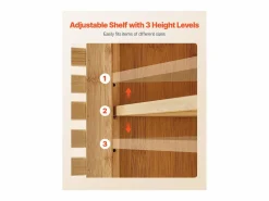 Outlet Mueble de Pared de Baño SucceBuy, 2 Puertas y Estante Ajustable con 3 Niveles de Altura, Botiquín de Almacenamiento sobre el Inodoro Amarillo