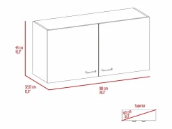 TuHome Mueble de Pared para Cocina Nápoles, con dos puertas