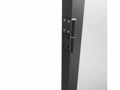 Discount Vente-unique Mueble de puerta reversible de aluminio y cristal esmerilado - Al. 204 x An. 73 cm - LOXTON Negro