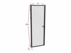 Discount Vente-unique Mueble de puerta reversible de aluminio y cristal esmerilado - Al. 204 x An. 73 cm - LOXTON Negro