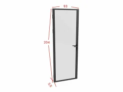 Outlet Mueble de puerta reversible de aluminio y cristal esmerilado - Al. 204 x An. 93 cm - LOXTON Puerta Con Marco