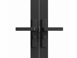 Vente-unique Mueble de puerta reversible de doble hoja con cristal templado - 2 x Al 204 x An 73 cm - LOXTON Negro