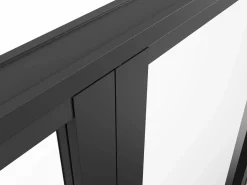 Vente-unique Mueble de puerta reversible de doble hoja con cristal templado - 2 x Al 204 x An 73 cm - LOXTON Negro
