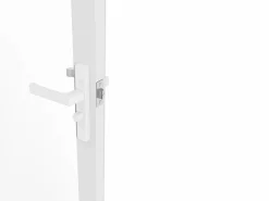 Vente-unique Mueble de puerta reversible de aluminio y cristal templado - Al. 204 x An. 73 cm - LOXTON Blanco