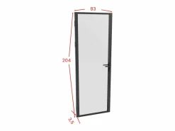 Best Mueble de puerta reversible de aluminio y cristal esmerilado - Al. 204 x An. 83 cm - LOXTON Puerta Con Marco