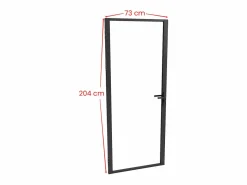 Best Mueble de puerta reversible de aluminio y cristal templado transparente - Al 204 x An 73 cm - LOXTON Puerta Con Marco