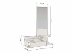 Sale duehome Mueble de recibidor Fiord SH Blanco Roto Gris