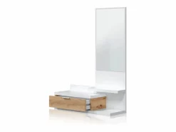 Mueble de recibidor Fiord Blanco Artik (Blanco Mate) - Roble Nodi Perchero