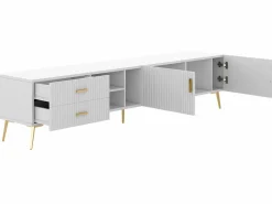 Clearance Mueble de televisión escandinavo contemporáneo de 180 cm para TV de 75" - 2 cajones y 3 compartimentos - Mueble Tv