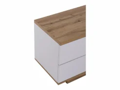 ModernLuxe Mueble de televisión escandinavo contemporáneo de 180 cm en madera - 5 puertas + 8 compartimentos - Natural y blanco