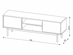 Outlet Mueble de TV con 2 puertas y 2 estantes - - DABRIANA Mueble Tv