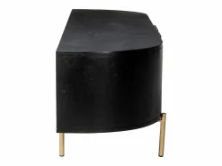 Mueble de TV con 2 puertas de madera de mango y metal dorado - - NEVILI de Mueble Tv