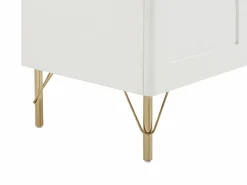 Vente-unique Mueble de TV con 2 puertas, 2 cajones y 2 huecos - y dorado - ALOBARA