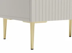 Vente-unique Mueble de TV con 2 puertas, 2 cajones y 2 nichos en MDF y acero - y dorado - YESINIA
