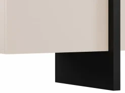 Vente-unique Mueble de TV con 4 puertas en MDF - y Negro - LUVONIA Beige