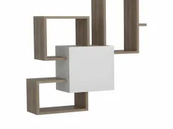 Vente-unique Mueble de TV con almacenaje - Natural claro y blanco - TALOLI II
