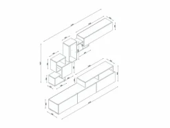 Vente-unique Mueble de TV con almacenaje - Natural claro y blanco - TALOLI II