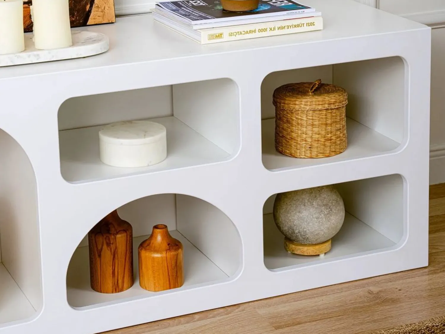 Clearance Mueble de TV de diseño con 7 estantes - Color: - LUELA Mueble Tv
