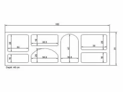 Clearance Mueble de TV de diseño con 7 estantes - Color: - LUELA Mueble Tv