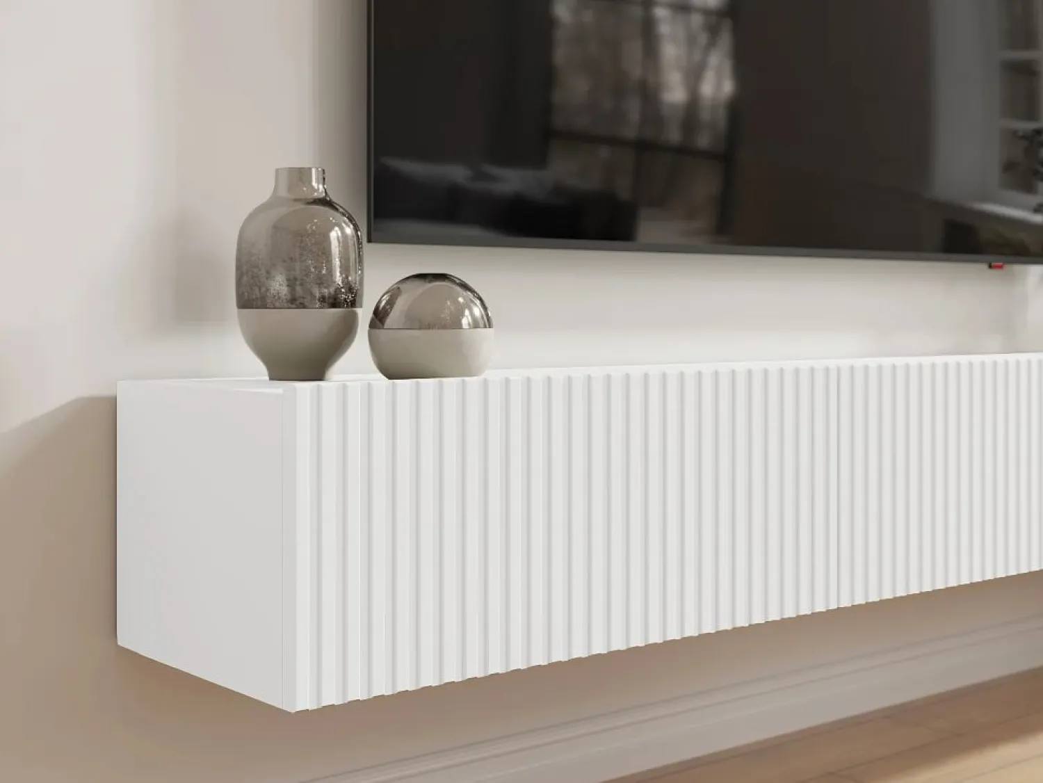 Vente-unique Mueble de TV flotante con 3 puertas - - DANTAY de Pascal Morabito