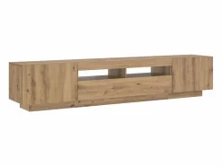 vidaxl Mueble de TV luces LED madera roble artisan 200x35x40 cm