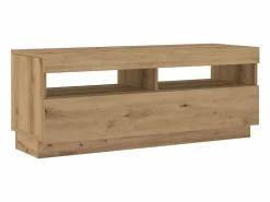 vidaxl Mueble de TV luces LED madera roble artisan 200x35x40 cm