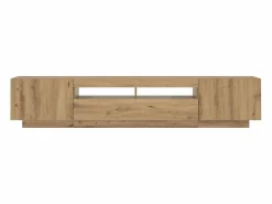 vidaxl Mueble de TV luces LED madera roble artisan 200x35x40 cm