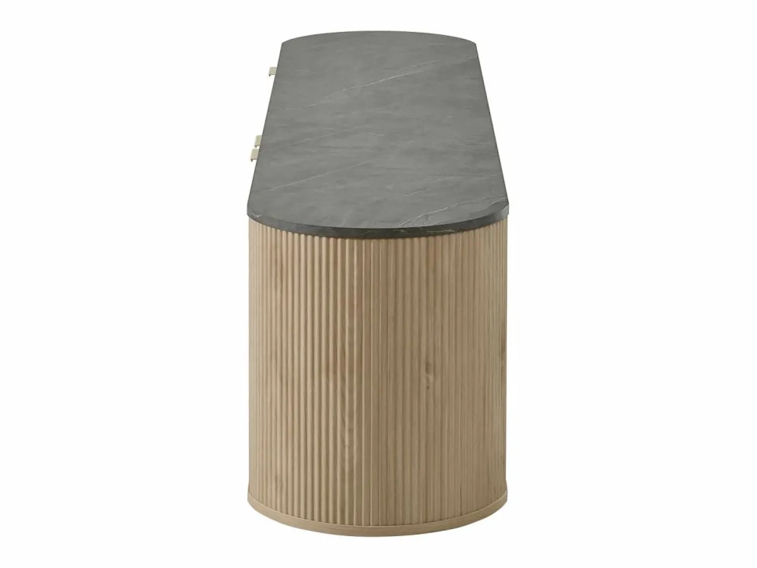 Sale Mueble de TV moderno aspecto madera - 172x38x45,5 cm - 2 puertas y 2 cajones - Tablero efecto mármol - MDF - Natural Mueble Tv