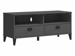 Best Mueble de TV VIKEN de madera maciza de pino gris antracita Mueble Tv
