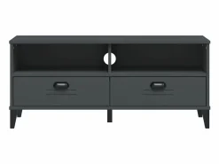 Best Mueble de TV VIKEN de madera maciza de pino gris antracita Mueble Tv