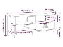 Best Mueble de TV VIKEN de madera maciza de pino gris antracita Mueble Tv